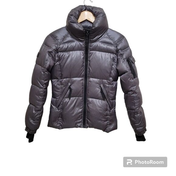 SAM New York Girls Freestyle Down Puffer Jacket Metallic Brownish-Grey Pewter 14